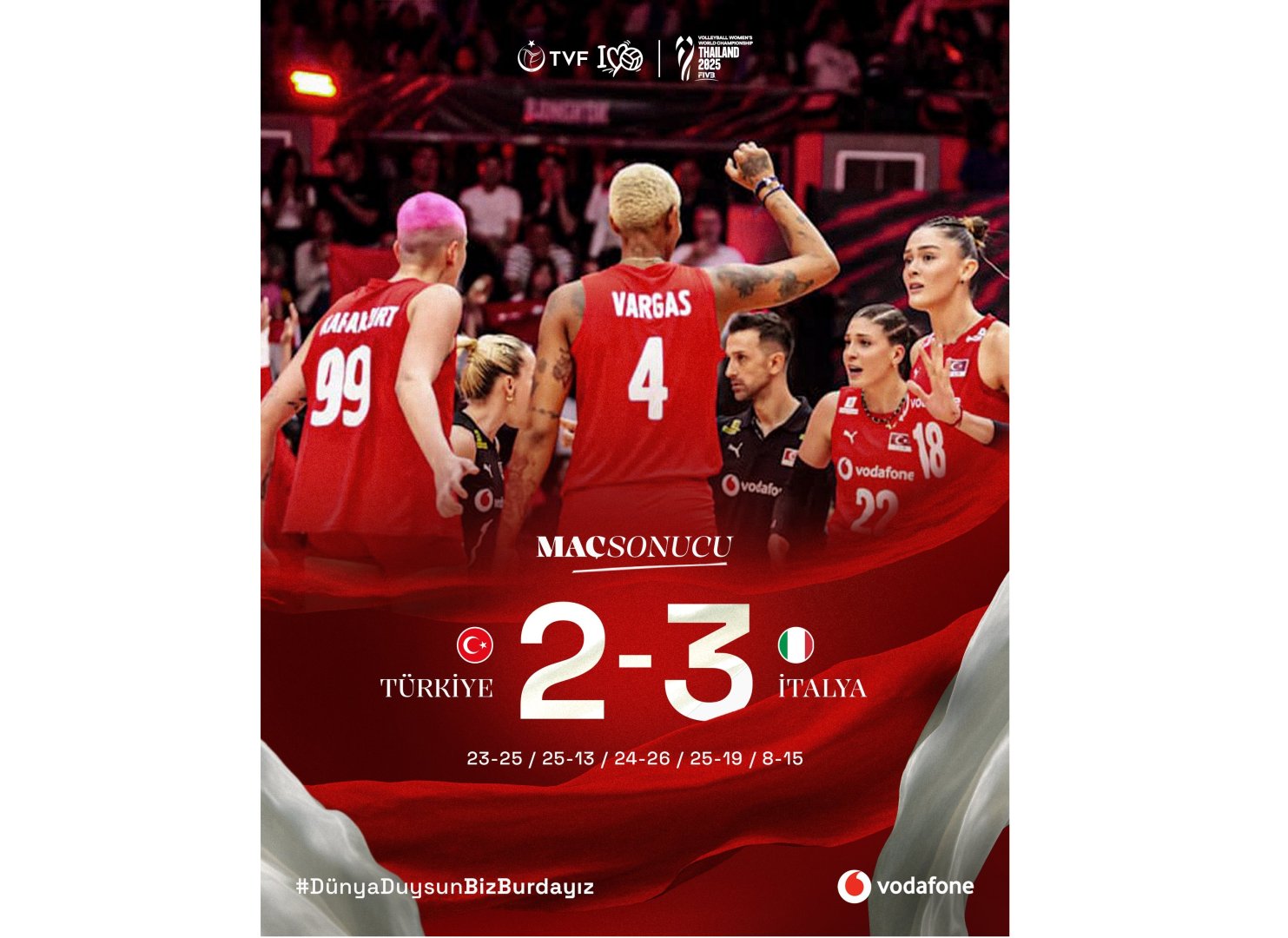Türkiyənin voleybol millisi dünya çempionatında gümüş medal qazanıb