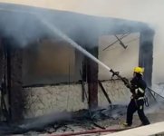 Bakıda istirahət mərkəzində yanğın olub (FOTO)