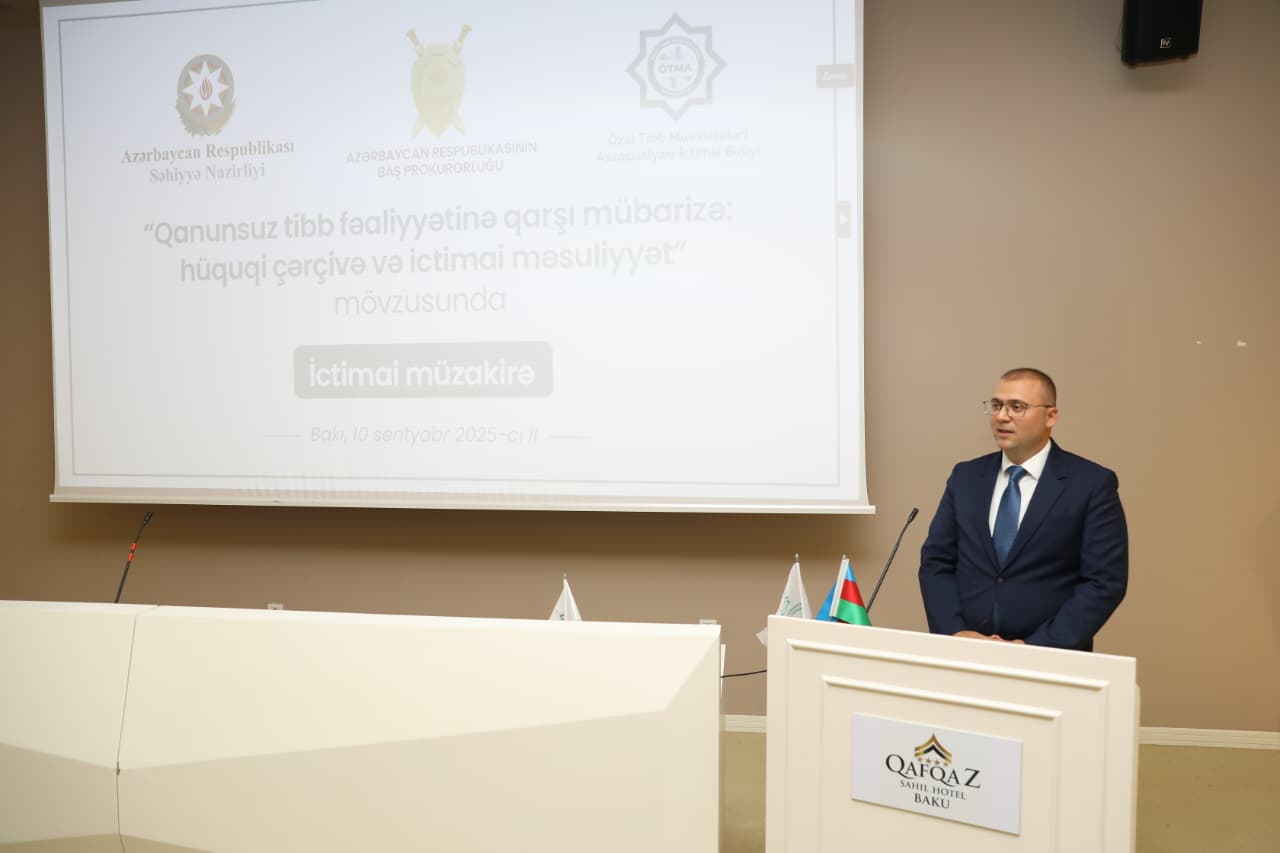 Qanunsuz tibb fəaliyyətinə qarşı mübarizə ilə bağlı ictimai müzakirə aparılıb (FOTO)