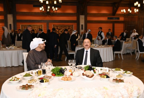 Şuşada Prezident İlham Əliyevin adından Birləşmiş Ərəb Əmirliklərinin Prezidentinin şərəfinə rəsmi nahar verilib (FOTO)