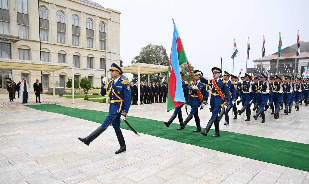 Birləşmiş Ərəb Əmirliklərinin Prezidentinin Şuşada rəsmi qarşılanma mərasimi olub (FOTO)