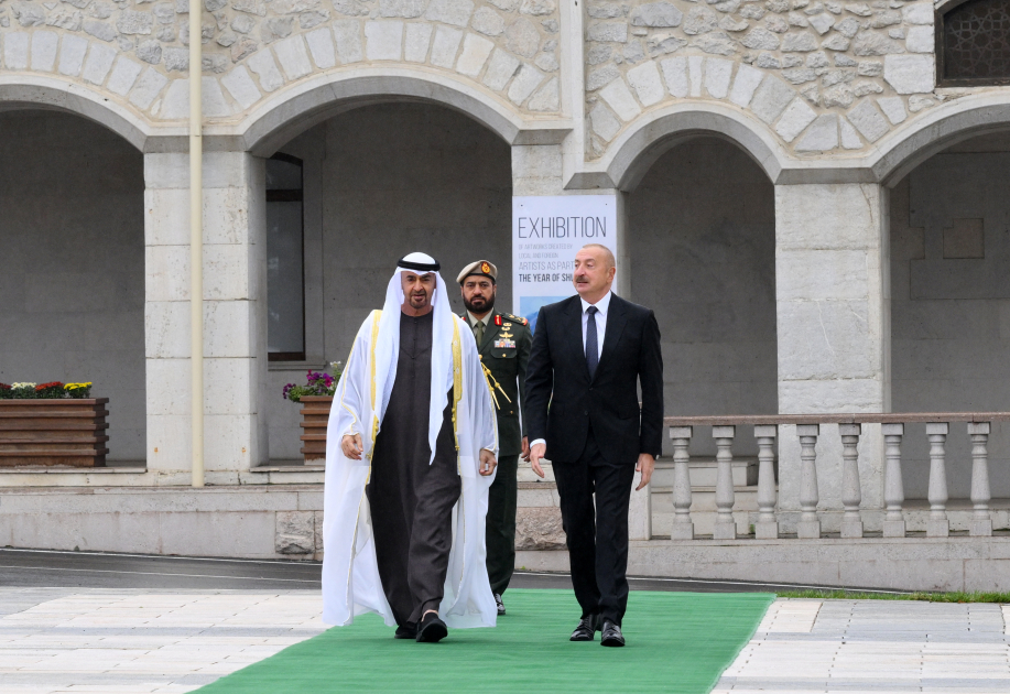 Birləşmiş Ərəb Əmirliklərinin Prezidentinin Şuşada rəsmi qarşılanma mərasimi olub (FOTO)