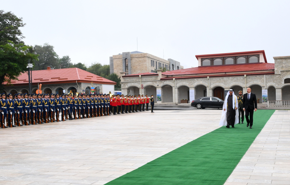 Birləşmiş Ərəb Əmirliklərinin Prezidentinin Şuşada rəsmi qarşılanma mərasimi olub (FOTO)