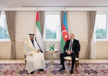 Prezident İlham Əliyevin Birləşmiş Ərəb Əmirliklərinin Prezidenti ilə təkbətək görüşü olub (FOTO)