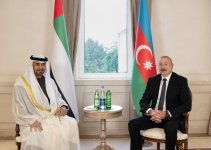 Prezident İlham Əliyevin Birləşmiş Ərəb Əmirliklərinin Prezidenti ilə təkbətək görüşü olub (FOTO)