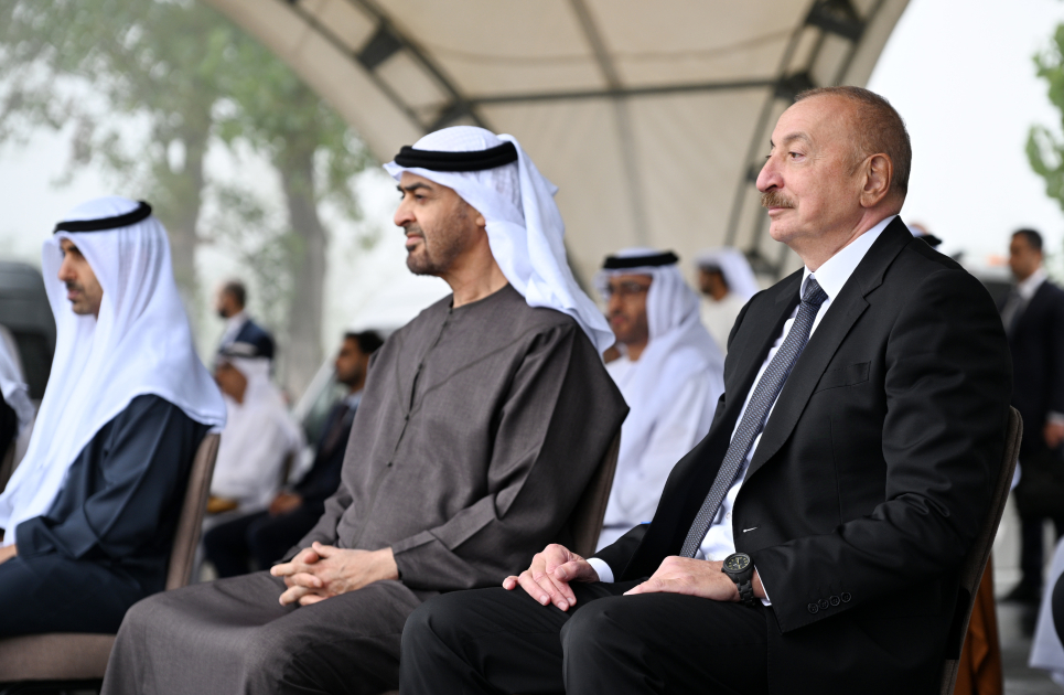 Prezidentlər İlham Əliyev və Şeyx Məhəmməd bin Zayed Al Nəhyan Cıdır düzündə Qarabağ atlarının şousunu izləyiblər (FOTO)