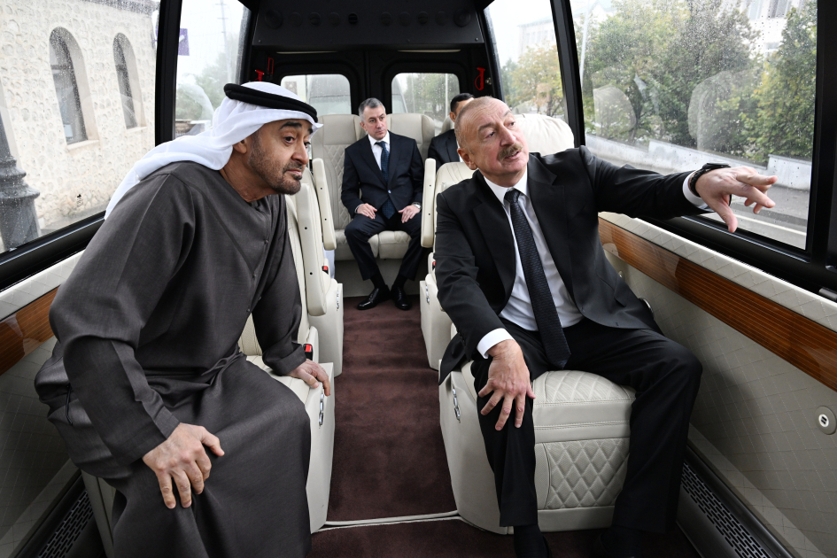 Prezident İlham Əliyev və Prezident Şeyx Məhəmməd bin Zayed Al Nəhyan Yeni Şuşa məscidində tikinti işlərinin gedişi ilə tanış olublar (FOTO)