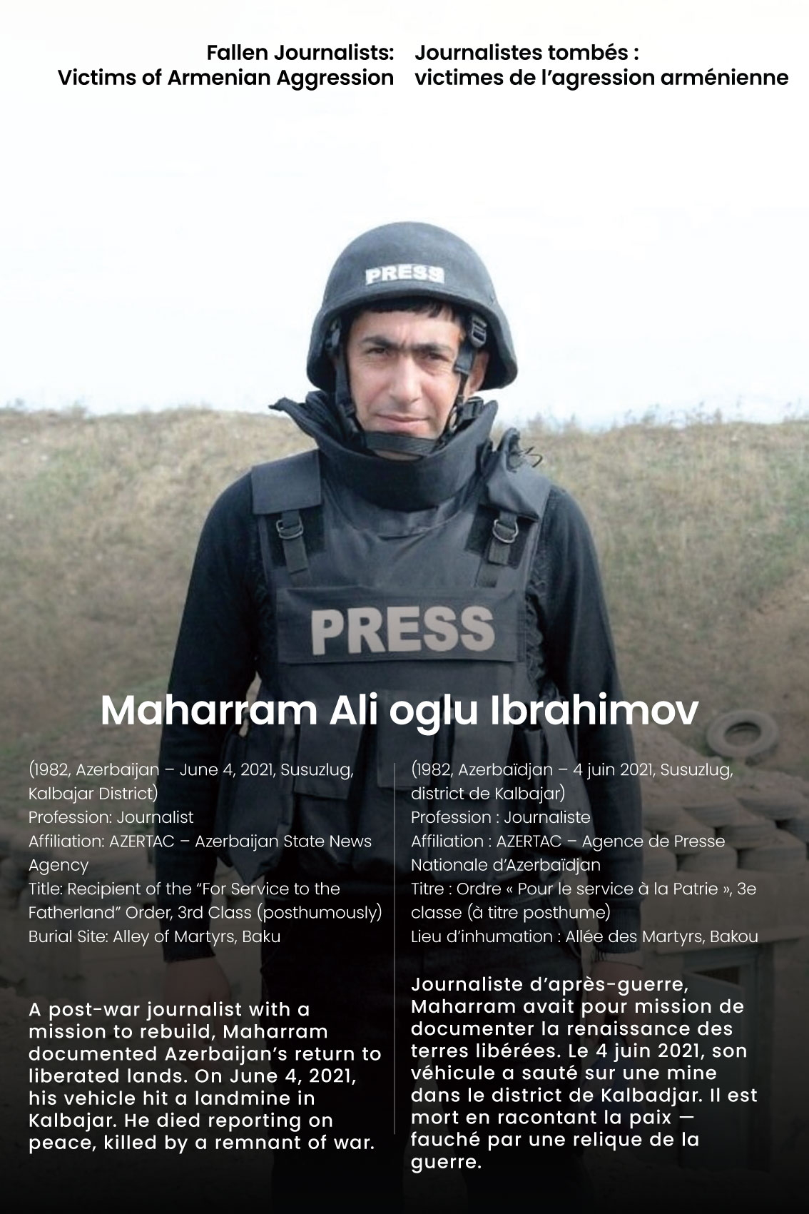 Parisdə şəhid jurnalistlərin xatirəsinə təşkil edilən sərgi böyük əhəmiyyət daşıyırdı – şəhid Məhərrəm İbrahimovun qardaşı (FOTO)