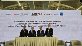 Azərbaycan və "ACWA Power" arasında Xəzər Dənizi Su Duzsuzlaşdırma Zavodunun inşası üzrə tərəfdaşlıq sazişi imzalanıb (FOTO)