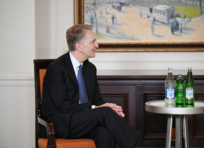 Prezident İlham Əliyev “Brookfield Asset Management” şirkətinin baş icraçı direktoru Brüs Flətt ilə görüşüb (FOTO)