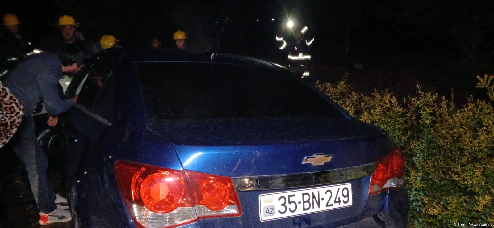 Ağdamda minik avtomobili yanıb (FOTO)