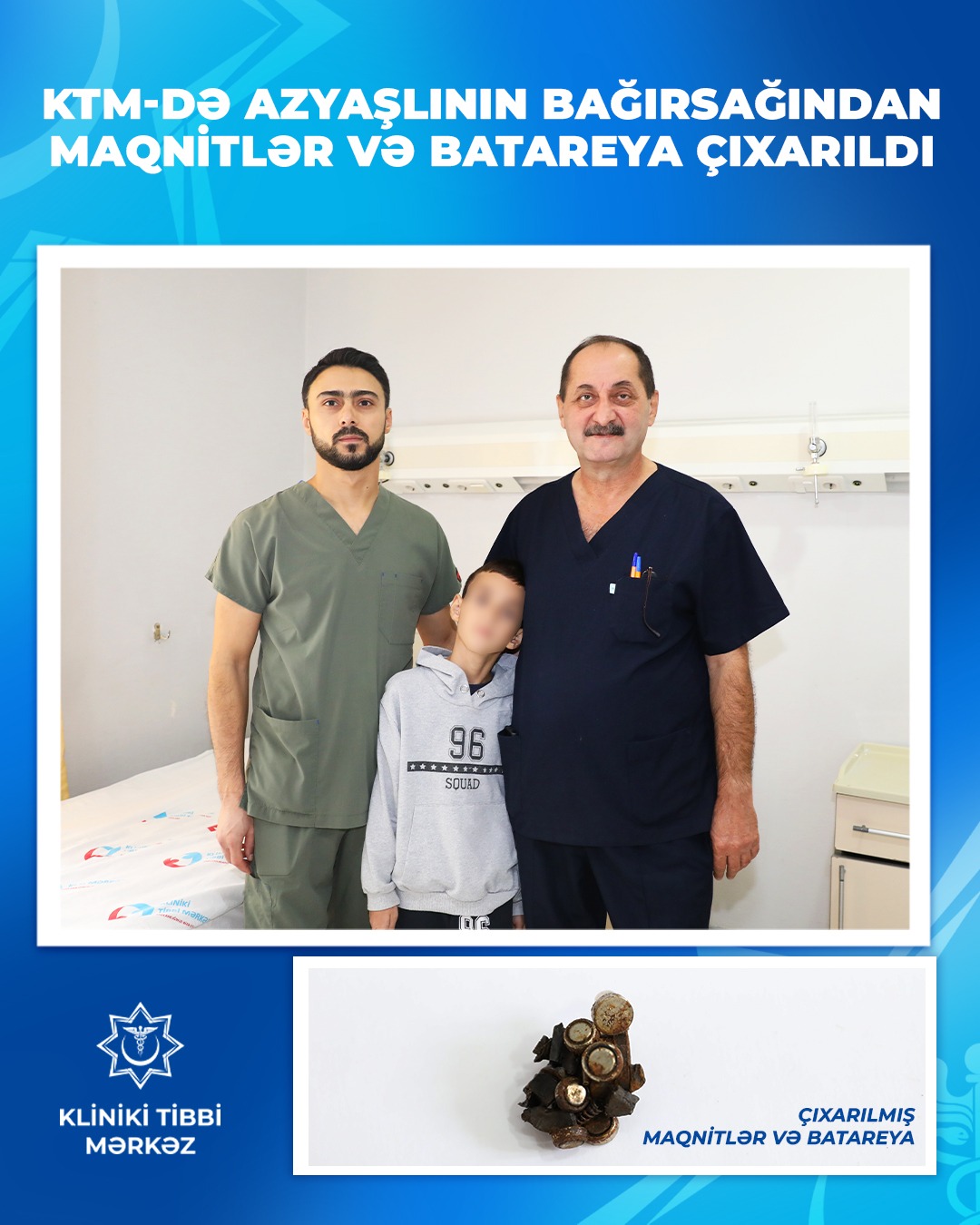 Maqnit və batareya udan azyaşlı ölümdən döndü (FOTO)