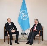 Azərbaycan Prezidenti İlham Əliyev BMT-nin Baş katibi Antonio Quterreş ilə görüşüb (FOTO)