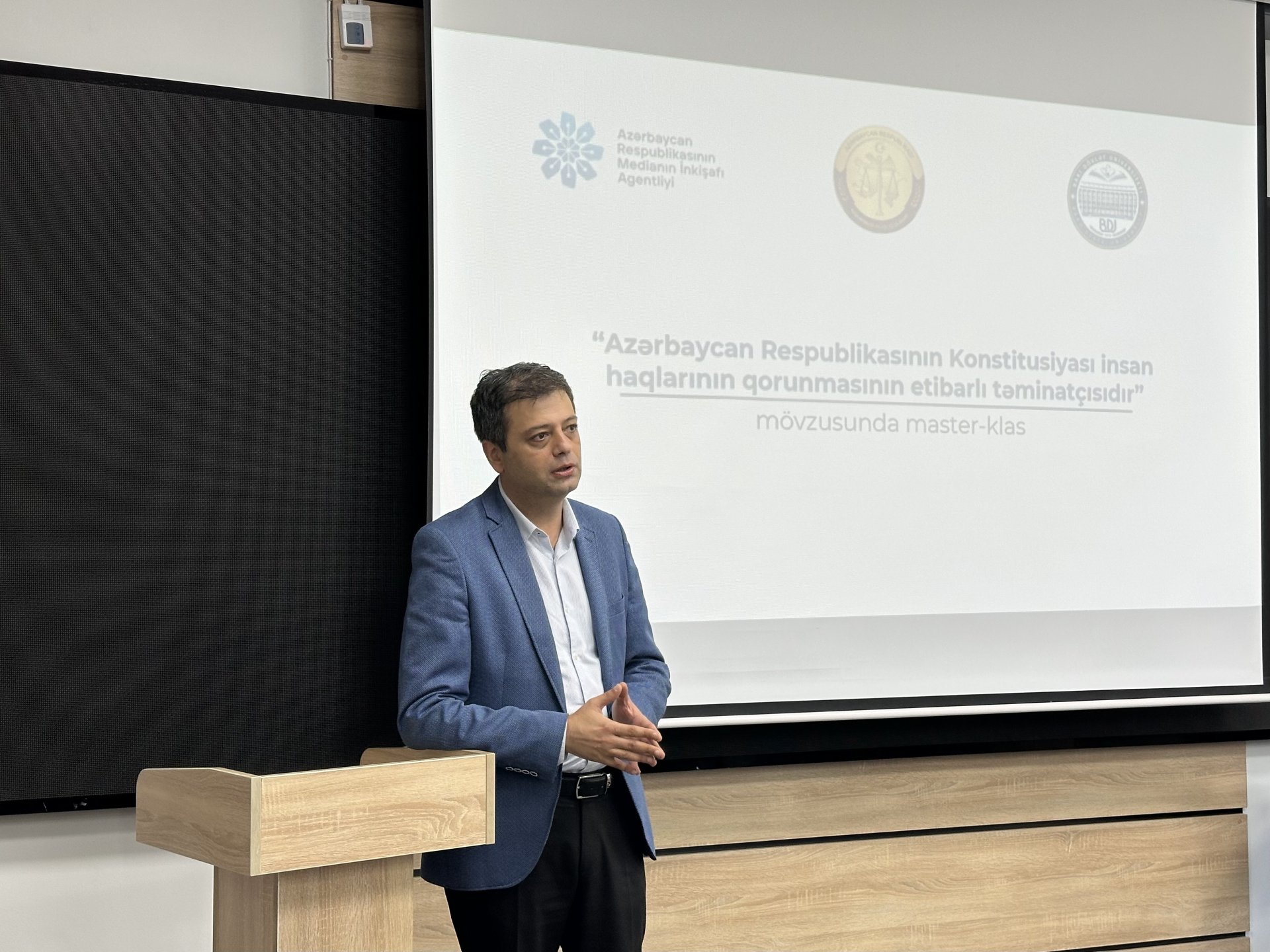 “Konstitusiya və Suverenlik İli” çərçivəsində Bakı Dövlət Universitetinin tələbələri üçün növbəti master-klas keçirilib (FOTO)