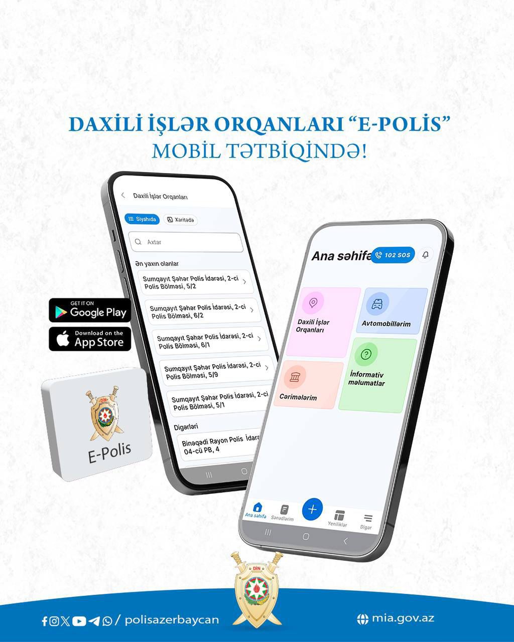DİN-dən yenilik: E-Polis vətəndaşın şəxsi köməkçisinə çevrilir, bildiriş göndərir