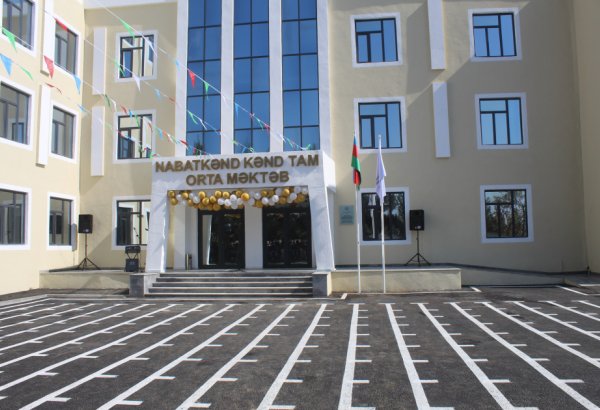 Heydər Əliyev Fondu tərəfindən Saatlının ucqar kəndində yeni məktəb binası inşa olunub (FOTO)