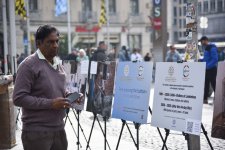 Münhenin mərkəzi meydanında Azərbaycanın mina qurbanlarına dair fotosərgi açılıb (FOTO)