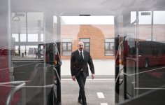Prezident İlham Əliyev “BakuBus” MMC-nin Gəncə Avtoparkının açılışında iştirak edib (FOTO)