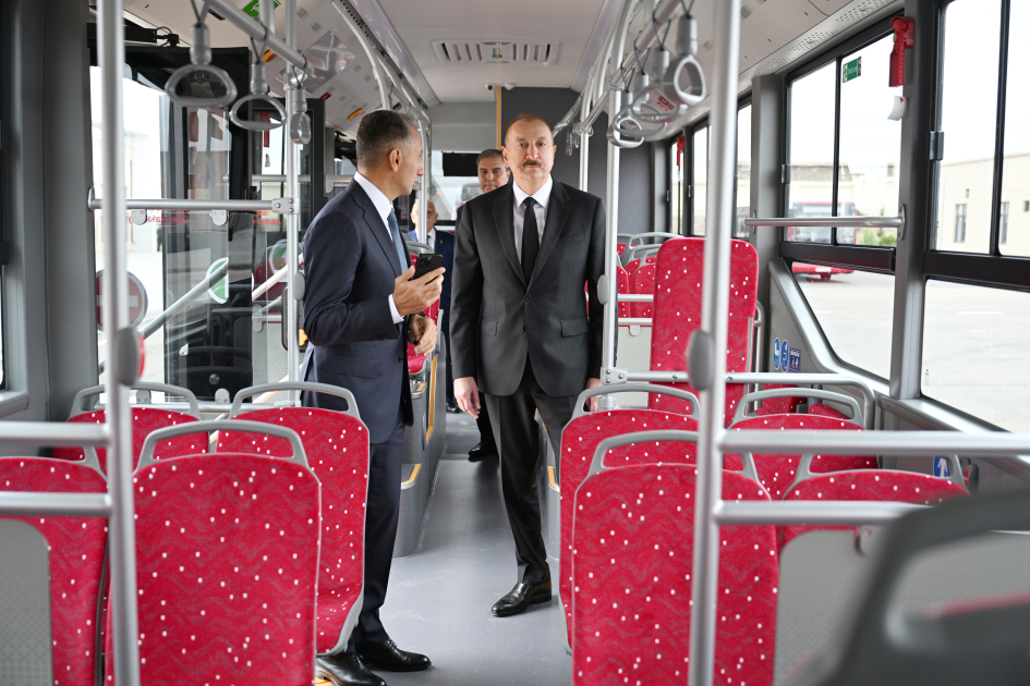 Prezident İlham Əliyev “BakuBus” MMC-nin Gəncə Avtoparkının açılışında iştirak edib (FOTO)