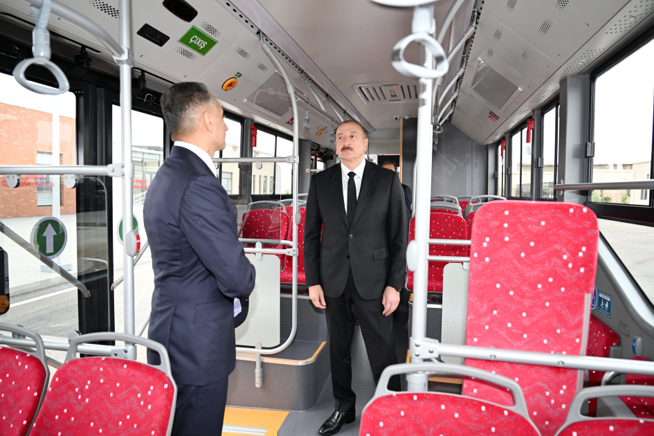 Prezident İlham Əliyev “BakuBus” MMC-nin Gəncə Avtoparkının açılışında iştirak edib (FOTO)