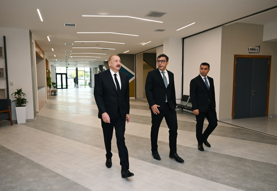Prezident İlham Əliyev Yevlax Olimpiya İdman Kompleksinin açılışında iştirak edib (FOTO)
