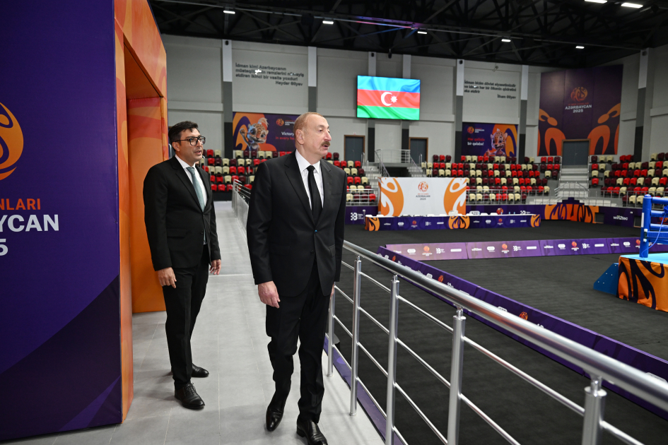 Prezident İlham Əliyev Yevlax Olimpiya İdman Kompleksinin açılışında iştirak edib (FOTO)