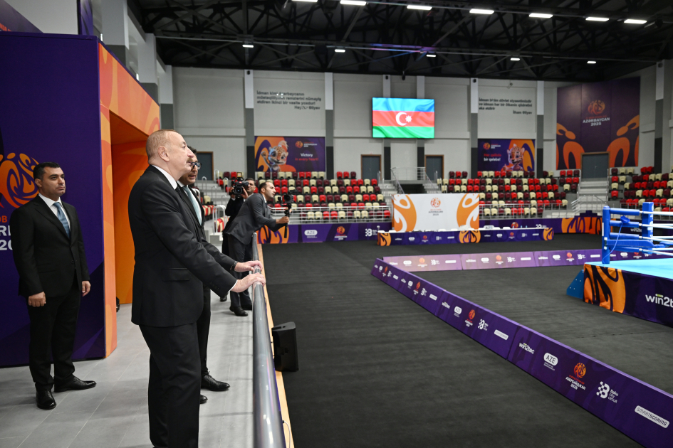 Prezident İlham Əliyev Yevlax Olimpiya İdman Kompleksinin açılışında iştirak edib (FOTO)