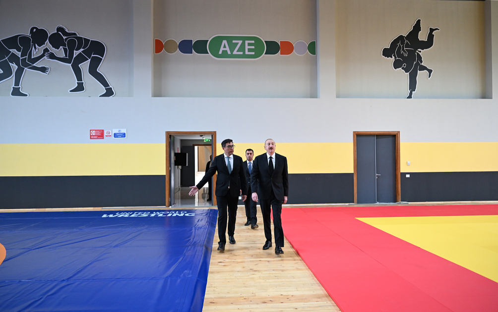 Prezident İlham Əliyev Yevlax Olimpiya İdman Kompleksinin açılışında iştirak edib (FOTO)
