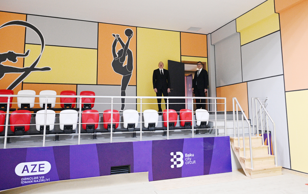 Prezident İlham Əliyev Yevlax Olimpiya İdman Kompleksinin açılışında iştirak edib (FOTO)