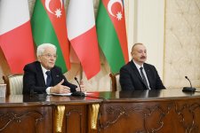 Prezident İlham Əliyev və Prezident Sercio Mattarella mətbuata bəyanatlarla çıxış ediblər (YENİLƏNİB) (FOTO/VİDEO)
