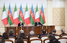 Prezident İlham Əliyev və Prezident Sercio Mattarella mətbuata bəyanatlarla çıxış ediblər (YENİLƏNİB) (FOTO/VİDEO)