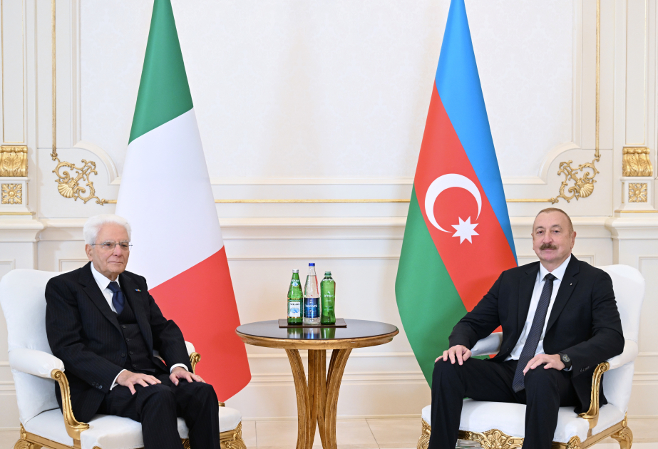 Prezident İlham Əliyevin İtaliya Prezidenti Sercio Mattarella ilə təkbətək görüşü keçirilib (FOTO)