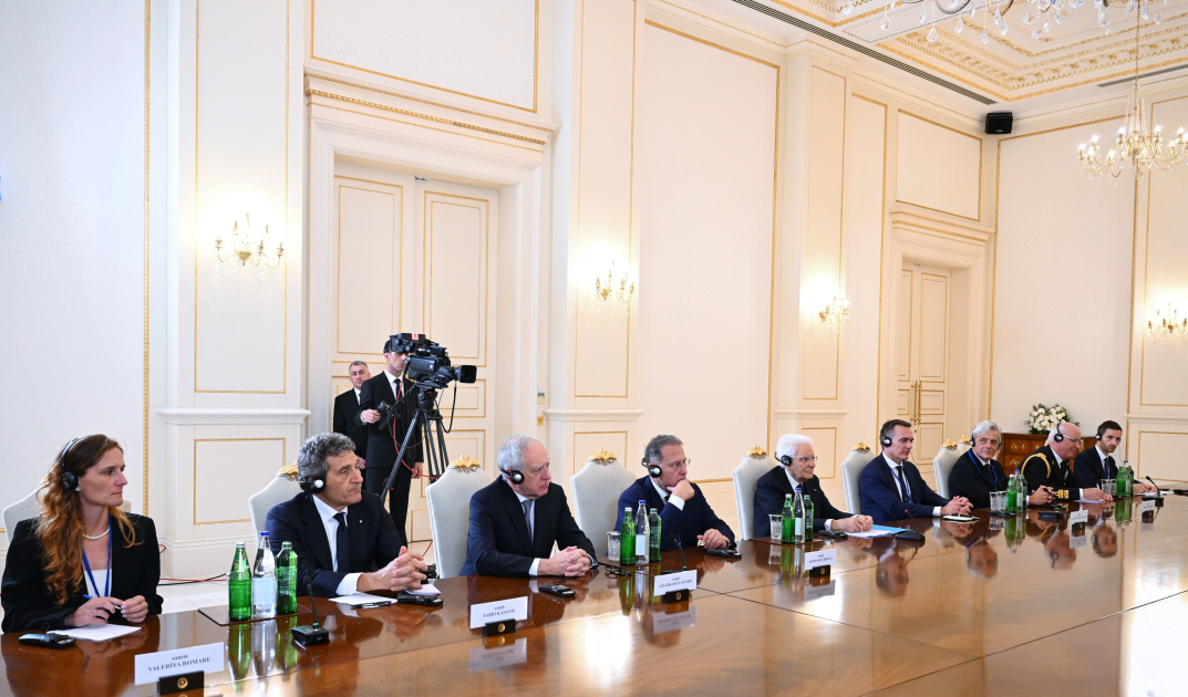 Prezident İlham Əliyevin İtaliya Prezidenti Sercio Mattarella ilə geniş tərkibdə görüşü olub (FOTO) (YENİLƏNİB)