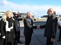 Prezident İlham Əliyev Danimarkaya işgüzar səfərə gəlib (FOTO)