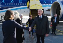 Prezident İlham Əliyev Danimarkaya işgüzar səfərə gəlib (FOTO)