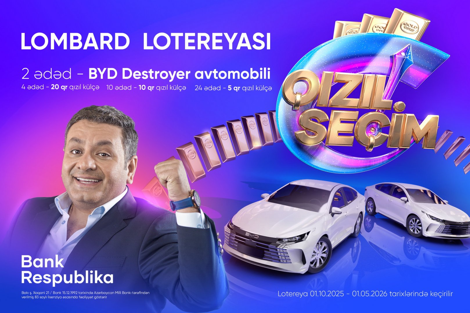 "Bank Respublika" lombard krediti müştəriləri üçün “Qızıl Seçim” lotereyasına start verdi!