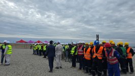 Biləsuvar GES-in birinci panelinin quraşdırılması mərasimi keçirilib (FOTO) (YENİLƏNİB)