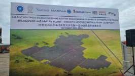 Biləsuvar GES-in birinci panelinin quraşdırılması mərasimi keçirilib (FOTO) (YENİLƏNİB)