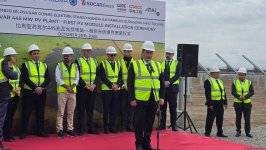 Biləsuvar GES-in birinci panelinin quraşdırılması mərasimi keçirilib (FOTO) (YENİLƏNİB)
