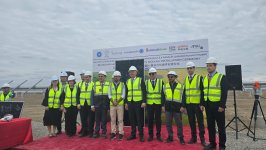 Biləsuvar GES-in birinci panelinin quraşdırılması mərasimi keçirilib (FOTO) (YENİLƏNİB)