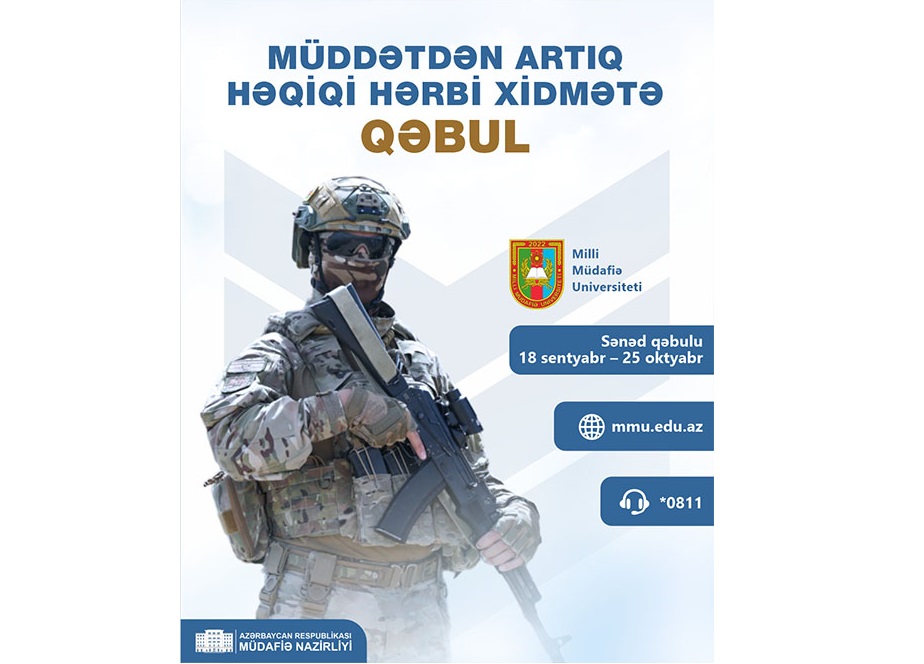 Azərbaycan Ordusunda müddətdən artıq həqiqi hərbi xidmətə qəbul davam edir