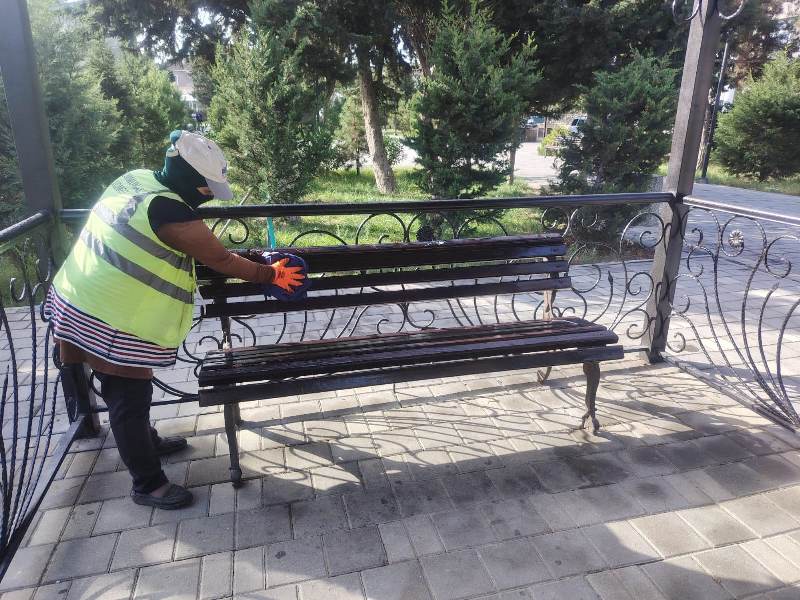 Bakıda növbəti təmizlik işləri aparılıb, yaşıllıqlara qulluq göstərilib (FOTO)