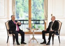 Azərbaycan Prezidenti İlham Əliyev Qəbələdə Macarıstanın Baş naziri ilə görüşüb (FOTO)