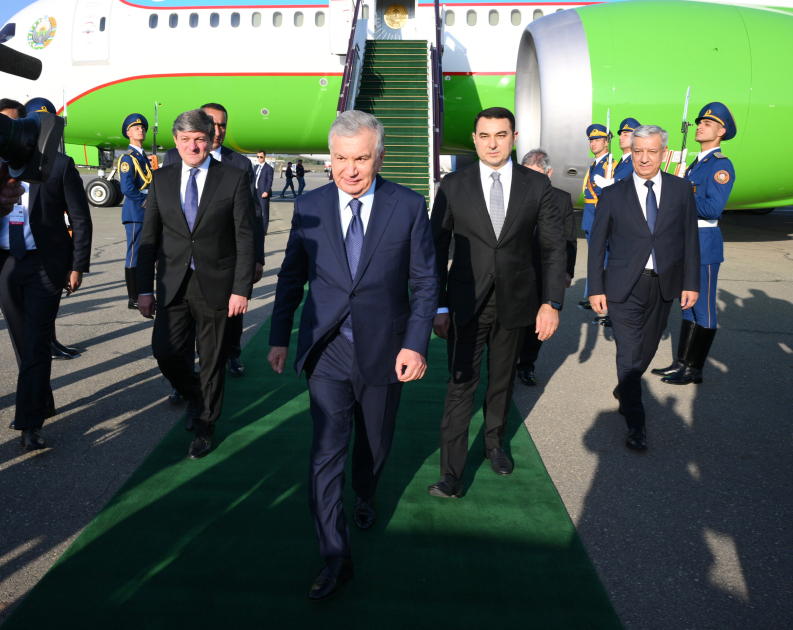 Özbəkistan Prezidenti Şavkat Mirziyoyev Azərbaycanda səfərdədir (FOTO)