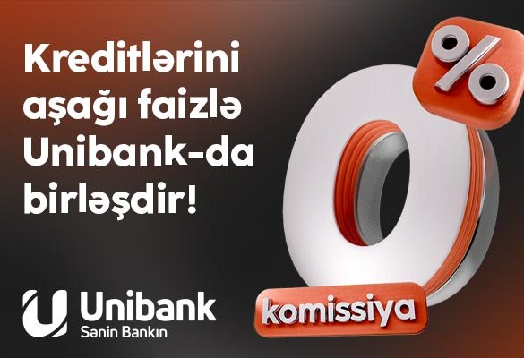 Digər bankdakı kreditini 0 % komissiya və aşağı faizlə Unibanka gətir!