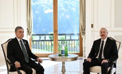 Prezident İlham Əliyev Qəbələdə Türkmənistan Xalq Məsləhətinin Sədri ilə görüşüb (FOTO)