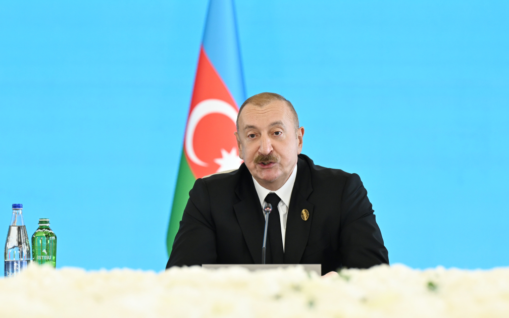 Prezident İlham Əliyev Türk Dövlətləri Təşkilatının Dövlət Başçıları Şurasının 12-ci Zirvə Görüşündə çıxış edib (YENİLƏNİB) (FOTO/VİDEO))