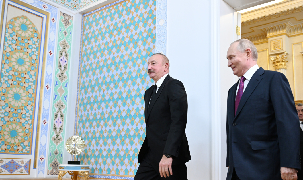 Düşənbədə Azərbaycan Prezidenti İlham Əliyevin Rusiya Prezidenti Vladimir Putinlə təkbətək görüşü keçirilir (FOTO)