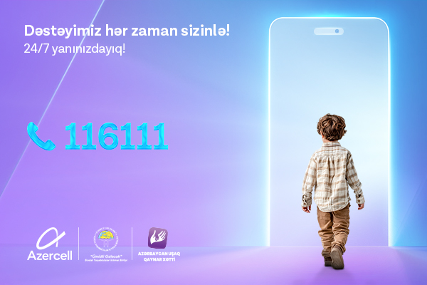 Azercell-in dəstəyi ilə fəaliyyət göstərən “Azərbaycan Uşaq Qaynar Xətti”nə 2025-ci ilin 3-cü rübündə 1600-ə yaxın müraciət daxil olub