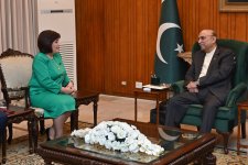 Pakistan Prezidenti Sahibə Qafarova və Numan Kurtulmuşu qəbul edib (FOTO)